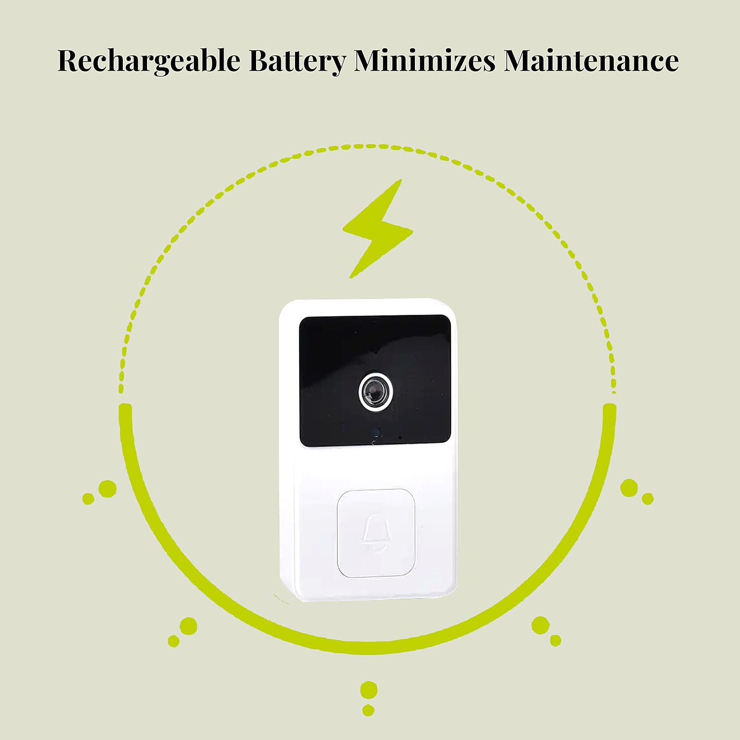 White and Black Wireless Rechargeable Smart Visual Doorbell