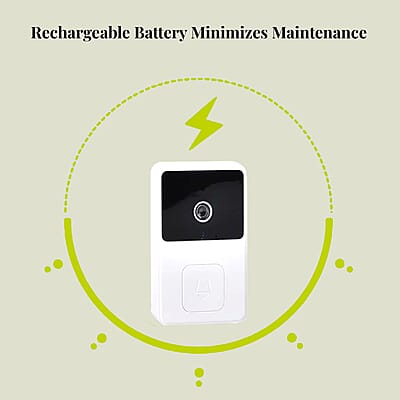 White and Black Wireless Rechargeable Smart Visual Doorbell