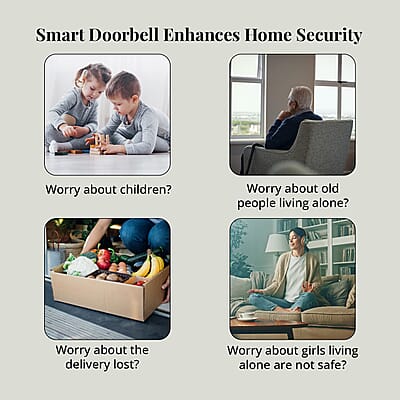 White and Black Wireless Rechargeable Smart Visual Doorbell