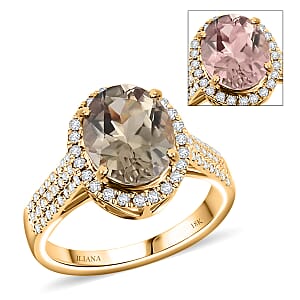 Iliana AAA Turkizite and G-H SI Diamond 3.35 ctw Ring in 18K Yellow Gold (Size 7.5) 4 Grams