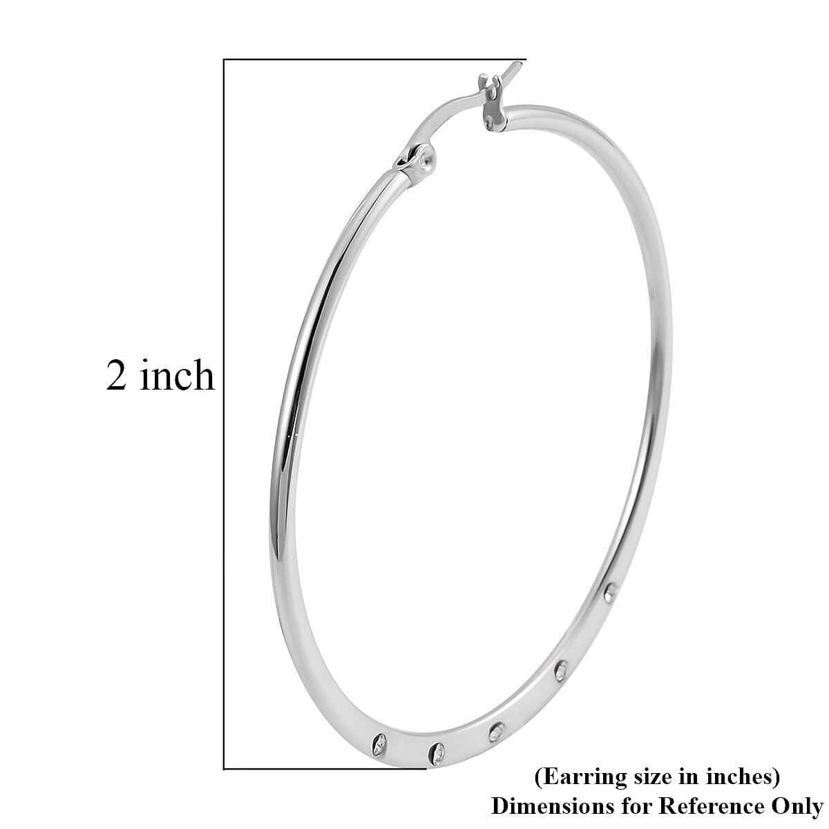 Austrian Crystal Hoop Earrings in Stainless Steel