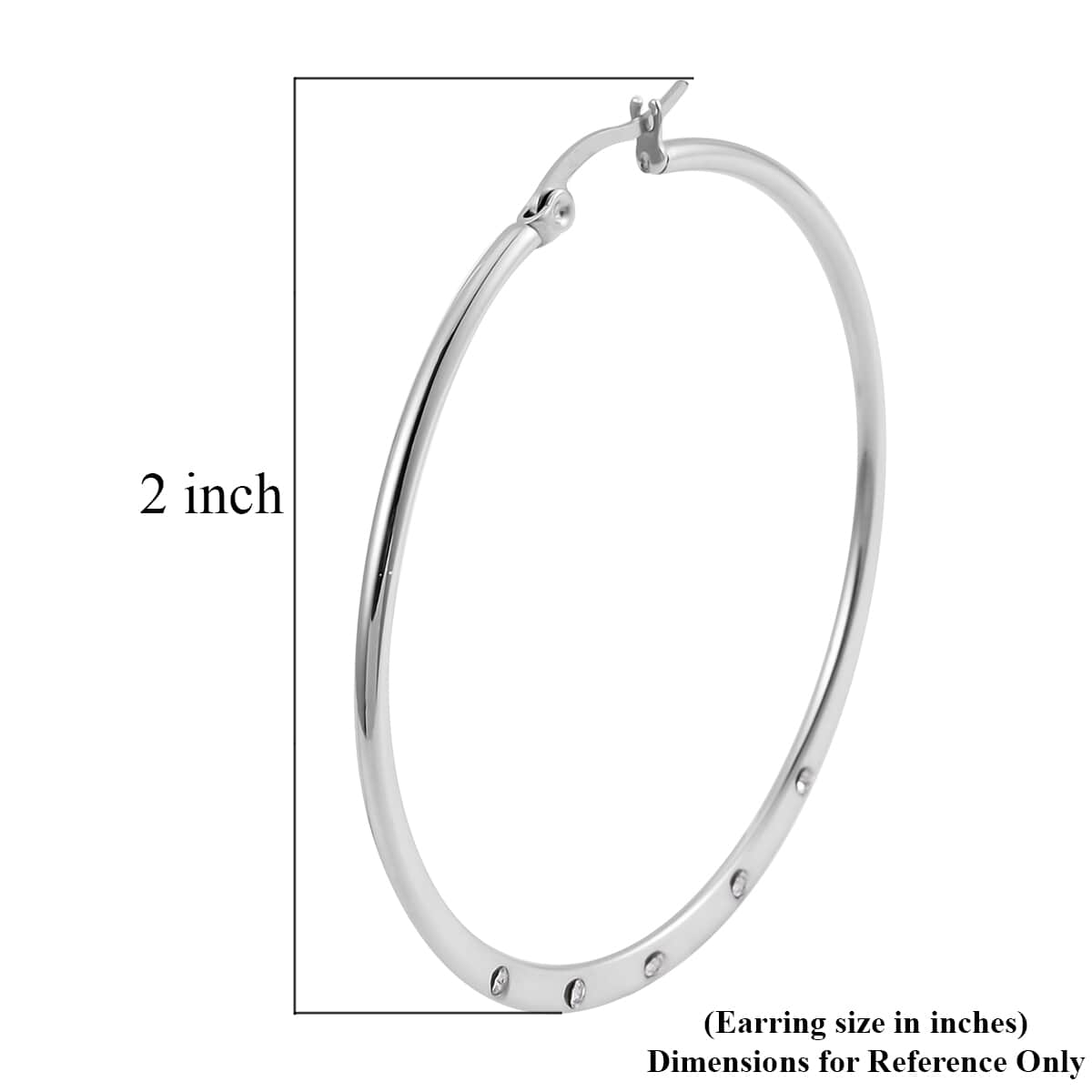 Austrian Crystal Hoop Earrings in Stainless Steel image number 4