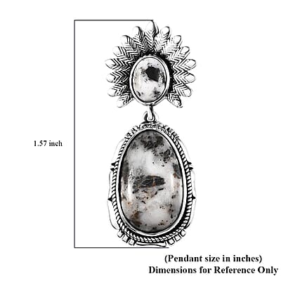Artisan Crafted White Buffalo Sun Face Kachina Pendant in Sterling Silver 11.60 ctw