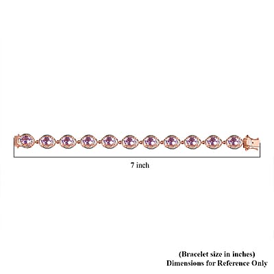 Rose De France Amethyst Bracelet in Platinum and Vermeil Rose Gold Over Sterling Silver (6.50 In) 14.65 ctw