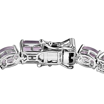 Rose De France Amethyst Tennis Bracelet in Platinum Over Sterling Silver (6.50 In) 19.00 ctw