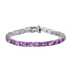 Rose De France Amethyst Tennis Bracelet in Platinum Over Sterling Silver (7.25 In) 20.50 ctw