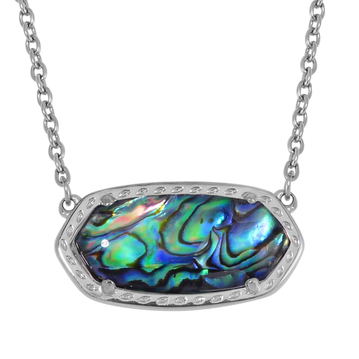 Evertrue Abalone Shell Necklace (20-22 Inches) in Stainless Steel image number 0