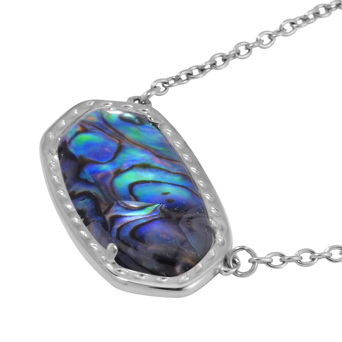 Evertrue Abalone Shell Necklace (20-22 Inches) in Stainless Steel image number 3