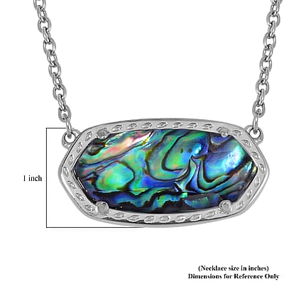 Evertrue Abalone Shell Necklace 20-22 Inches in Stainless Steel