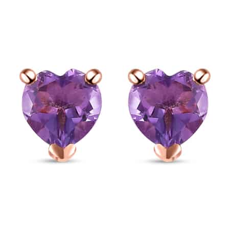 Buy Rose De France Amethyst Heart Stud Earrings in Vermeil Rose Gold Over  Sterling Silver 1.50 ctw at