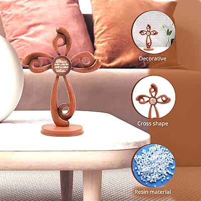 Closeout Dickson's Tabletop Cross Figurine For Gifts Home Decoration, Resin Cross Statue, Decorative Cross For Home, Office, Tabletop, Kitchen -Mother Blessed 6.75