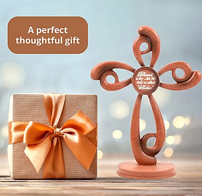 Closeout Dickson's Tabletop Cross Figurine For Gifts Home Decoration, Resin Cross Statue, Decorative Cross For Home, Office, Tabletop, Kitchen -Mother Blessed 6.75