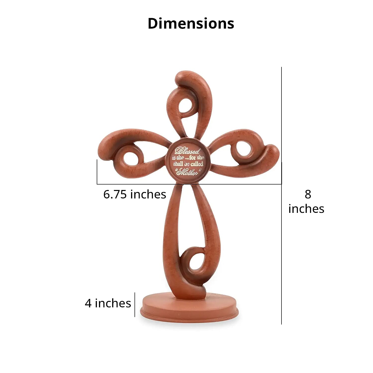 Closeout Dickson's Tabletop Cross Figurine For Gifts Home Decoration, Resin Cross Statue, Decorative Cross For Home, Office, Tabletop, Kitchen -Mother Blessed 6.75