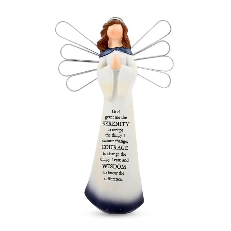 Dickson's Resin Angel Figurine For Gifts Home Decoration, Praying Angel Statue, Decorative Figurines For Home, Office, Tabletop, Kitchen -Serenity Prayer 7.75