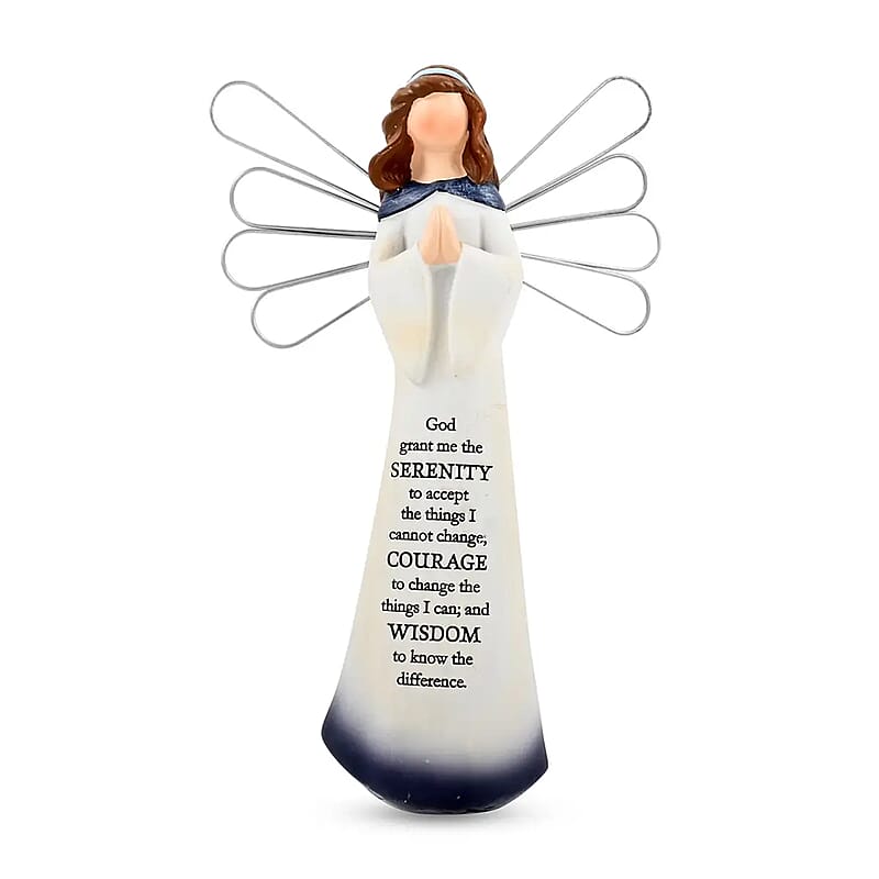 Dickson's Resin Angel Figurine For Gifts Home Decoration, Praying Angel Statue, Decorative Figurines For Home, Office, Tabletop, Kitchen -Serenity Prayer 7.75