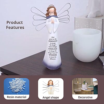 Dickson's Resin Angel Figurine For Gifts Home Decoration, Praying Angel Statue, Decorative Figurines For Home, Office, Tabletop, Kitchen -Serenity Prayer 7.75