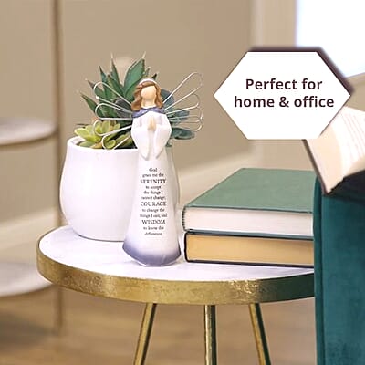 Dickson's Resin Angel Figurine For Gifts Home Decoration, Praying Angel Statue, Decorative Figurines For Home, Office, Tabletop, Kitchen -Serenity Prayer 7.75