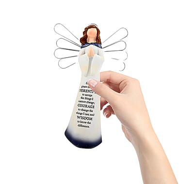 Dickson's Resin Angel Figurine For Gifts Home Decoration, Praying Angel Statue, Decorative Figurines For Home, Office, Tabletop, Kitchen -Serenity Prayer 7.75