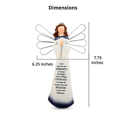 Dickson's Resin Angel Figurine For Gifts Home Decoration, Praying Angel Statue, Decorative Figurines For Home, Office, Tabletop, Kitchen -Serenity Prayer 7.75