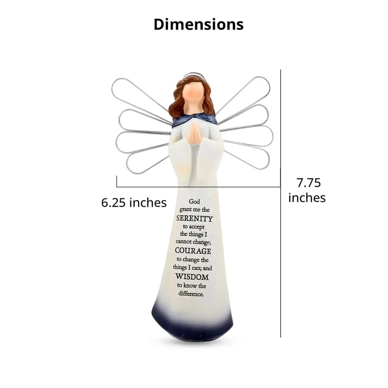 Dickson's Resin Angel Figurine For Gifts Home Decoration, Praying Angel Statue, Decorative Figurines For Home, Office, Tabletop, Kitchen -Serenity Prayer 7.75