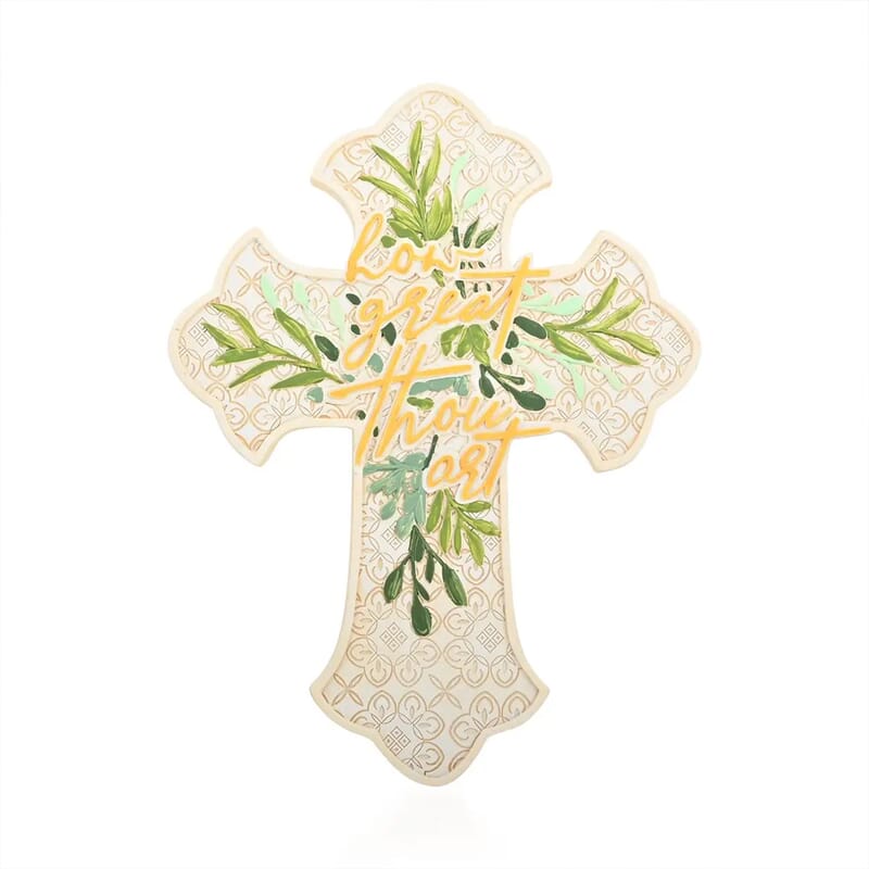 Dickson's Wall Cross For Gifts Home Decoration, Wall Mounted Resin Cross Decor, Decorative Cross For Home, Office, Kitchen - How Great Thou Art 12x9