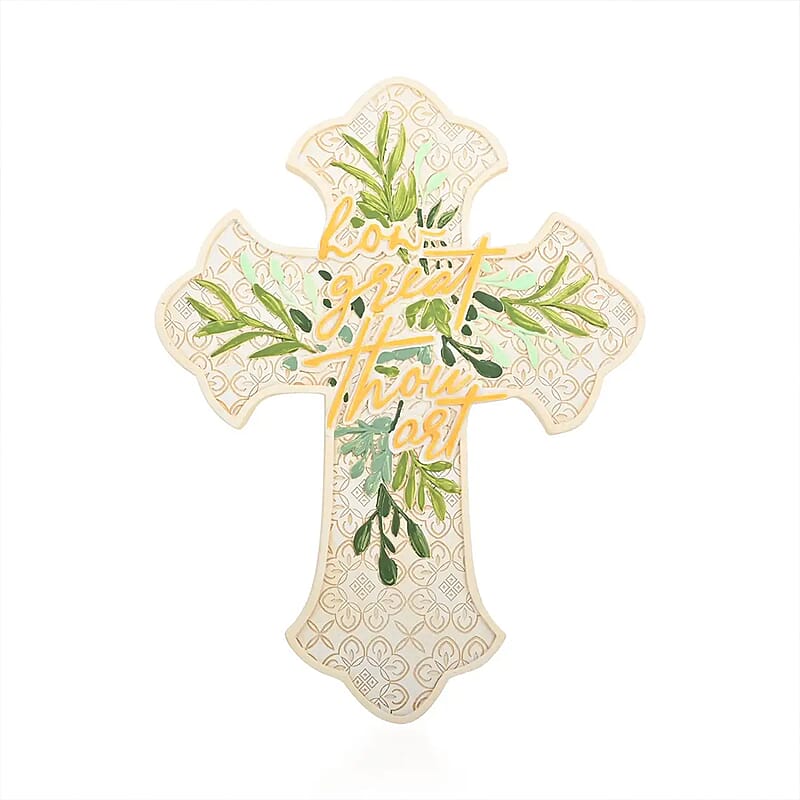 Dickson's Wall Cross For Gifts Home Decoration, Wall Mounted Resin Cross Decor, Decorative Cross For Home, Office, Kitchen - How Great Thou Art 12x9