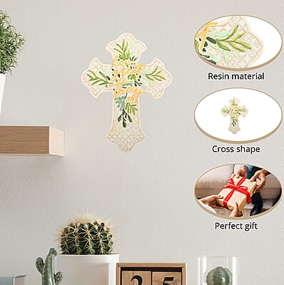 Dickson's Wall Cross For Gifts Home Decoration, Wall Mounted Resin Cross Decor, Decorative Cross For Home, Office, Kitchen - How Great Thou Art 12x9