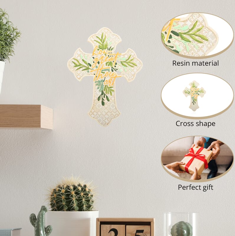 Dickson's Wall Cross For Gifts Home Decoration, Wall Mounted Resin Cross Decor, Decorative Cross For Home, Office, Kitchen - How Great Thou Art 12x9
