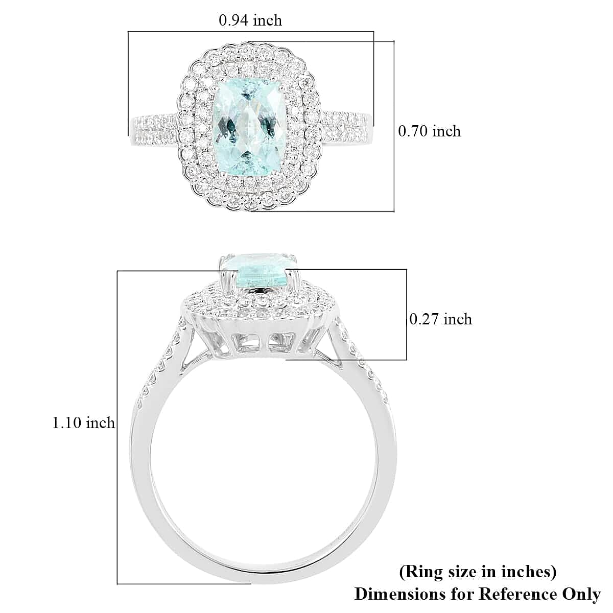 Certified & Appraised Rhapsody 950 Platinum AAAA Paraiba Tourmaline and E-F VS Diamond Ring (Size 8.0) 7.35 Grams 1.90 ctw image number 5