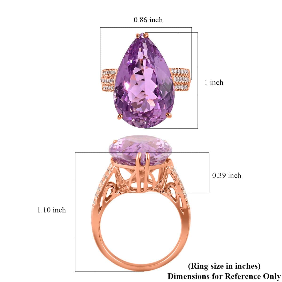 Certified & Appraised Iliana 18K Rose Gold AAA Patroke Kunzite and G-H SI Diamond Halo Ring (Size 8.5) 6.35 Grams 23.70 ctw image number 5