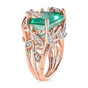 Emeraldine Triplet Quartz and Multi Gemstone 18.79 ctw Fancy Ring in Vermeil RG Over Sterling Silver (Size 8)