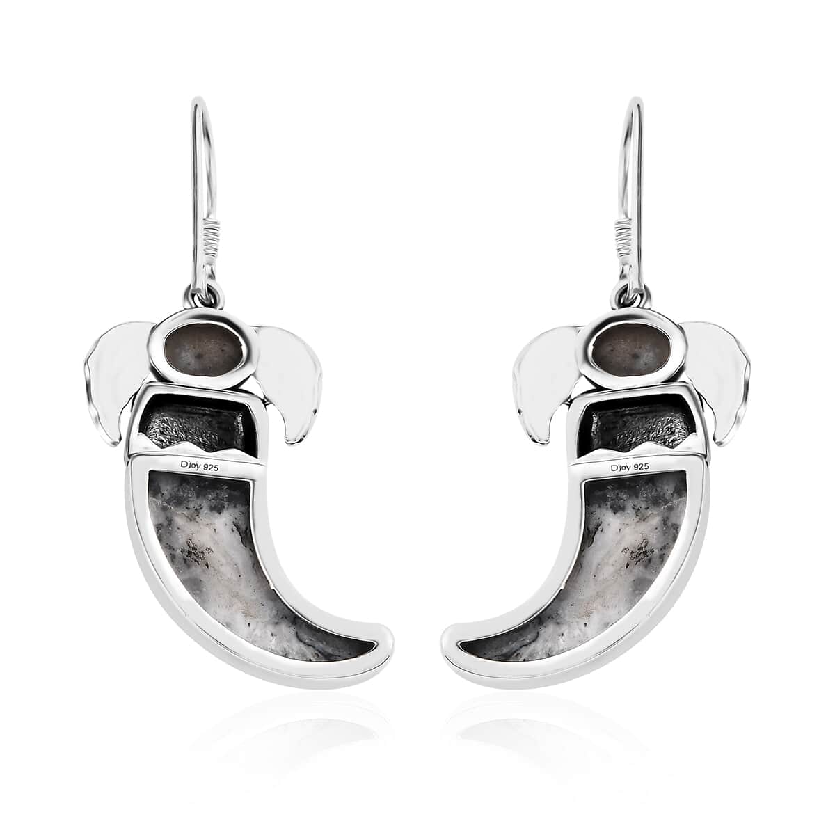 Artisan Crafted White Buffalo 23.25 ctw Bear Claw Earrings in Sterling Silver image number 4