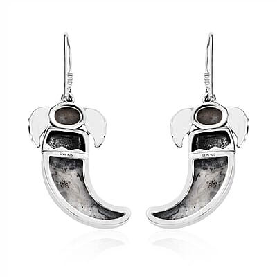 Artisan Crafted White Buffalo 23.25 ctw Bear Claw Earrings in Sterling Silver