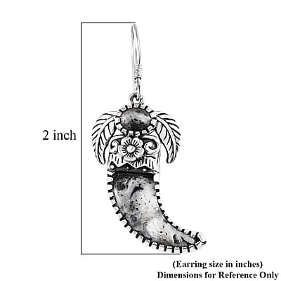 Artisan Crafted White Buffalo 23.25 ctw Bear Claw Earrings in Sterling Silver
