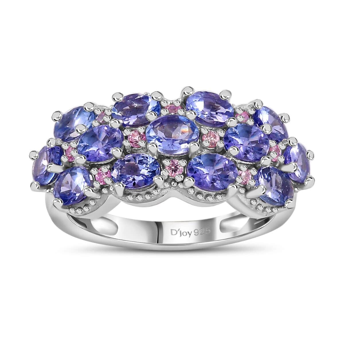 Tanzanite and Madagascar Pink Sapphire Ring in Platinum Over Sterling Silver (Size 10.0) 2.15 ctw image number 0