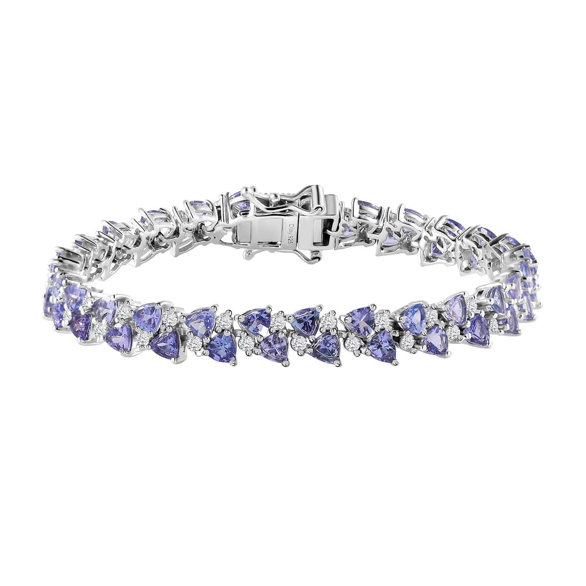 Tanzanite and Moissanite Bracelet in Platinum Over Sterling Silver (6.50 In) 10.60 ctw image number 0
