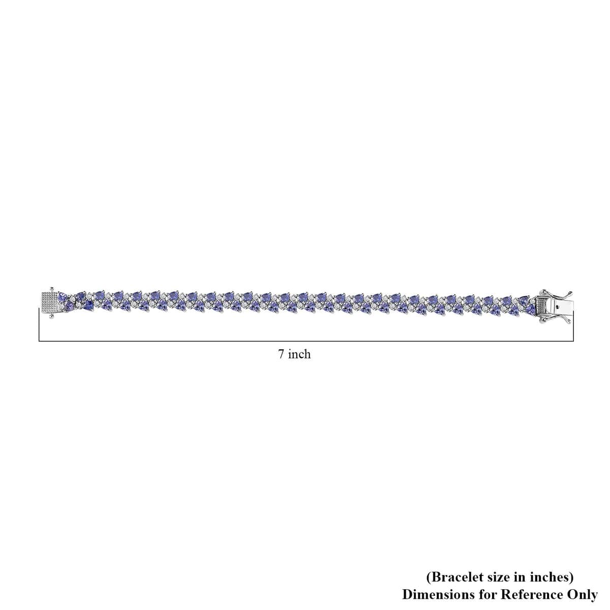 Tanzanite and Moissanite Bracelet in Platinum Over Sterling Silver (6.50 In) 10.60 ctw image number 4