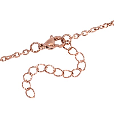 Evertrue Galilea Rose Quartz Necklace 20-22 Inches in ION Plated RG Stainless Steel 15.00 ctw