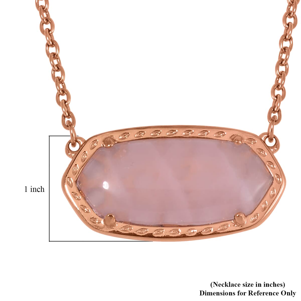 Evertrue Galilea Rose Quartz Necklace 20-22 Inches in ION Plated RG Stainless Steel 15.00 ctw image number 6