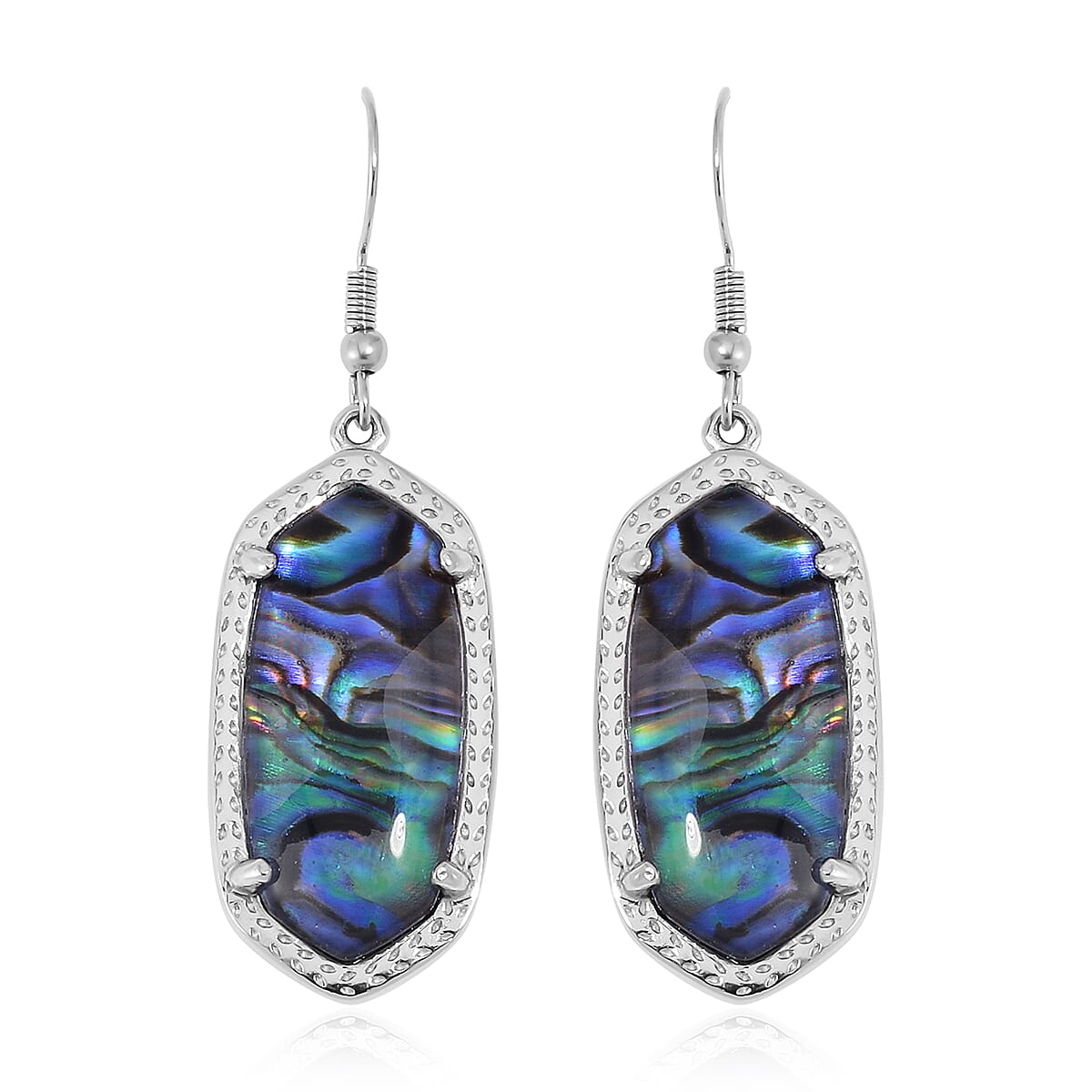 Evertrue Abalone Shell Dangle Earrings in Stainless Steel