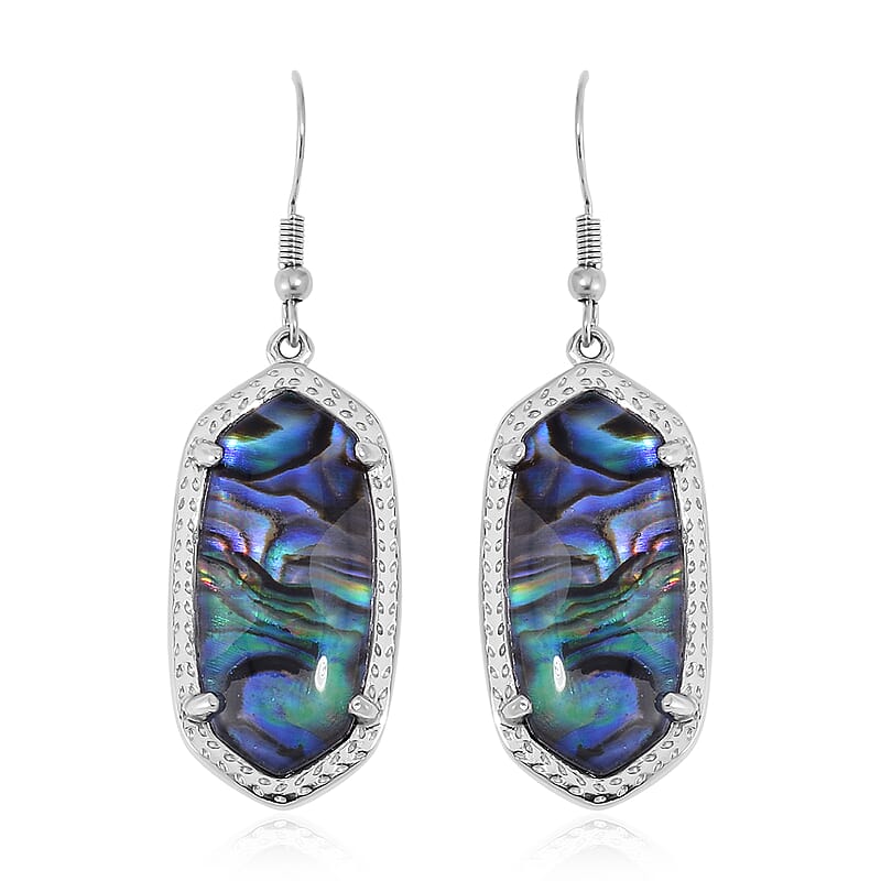 Evertrue Abalone Shell Dangle Earrings in Stainless Steel