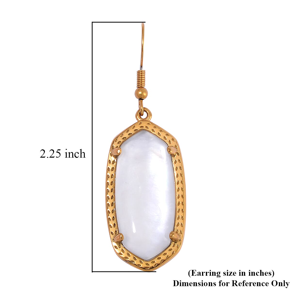 Evertrue White Shell Pearl Dangle Earrings in Stainless Steel