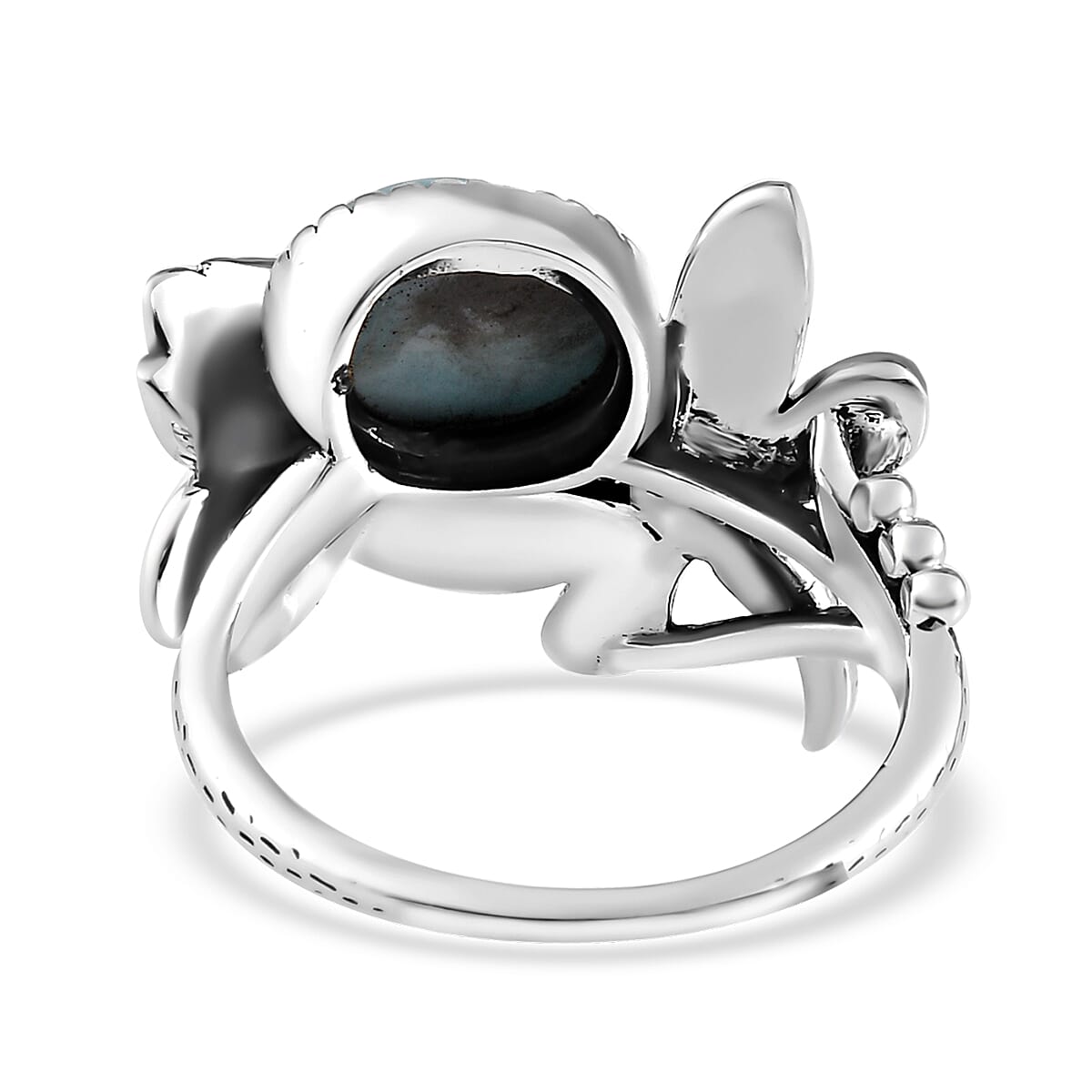 Artisan Crafted Larimar Dragonfly Ring in Sterling Silver (Size 10.0) 2.80 ctw