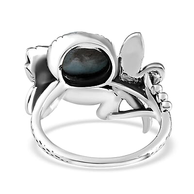 Artisan Crafted Larimar Dragonfly Ring in Sterling Silver (Size 10.0) 2.80 ctw