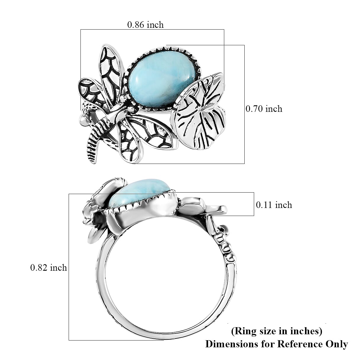 NOVICA Artisan Handmade Sterling Silver Blue Topaz Dragonfly Cocktail Ring - 'Dragonfly Square', Indonesia