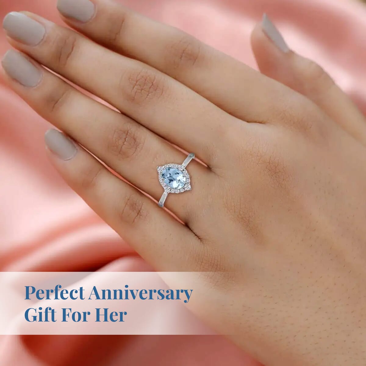 Certified & Appraised Iliana AAA Santa Maria Aquamarine and G-H SI Diamond 1.50 ctw Ring in 18K White Gold (Size 10.5) image number 4
