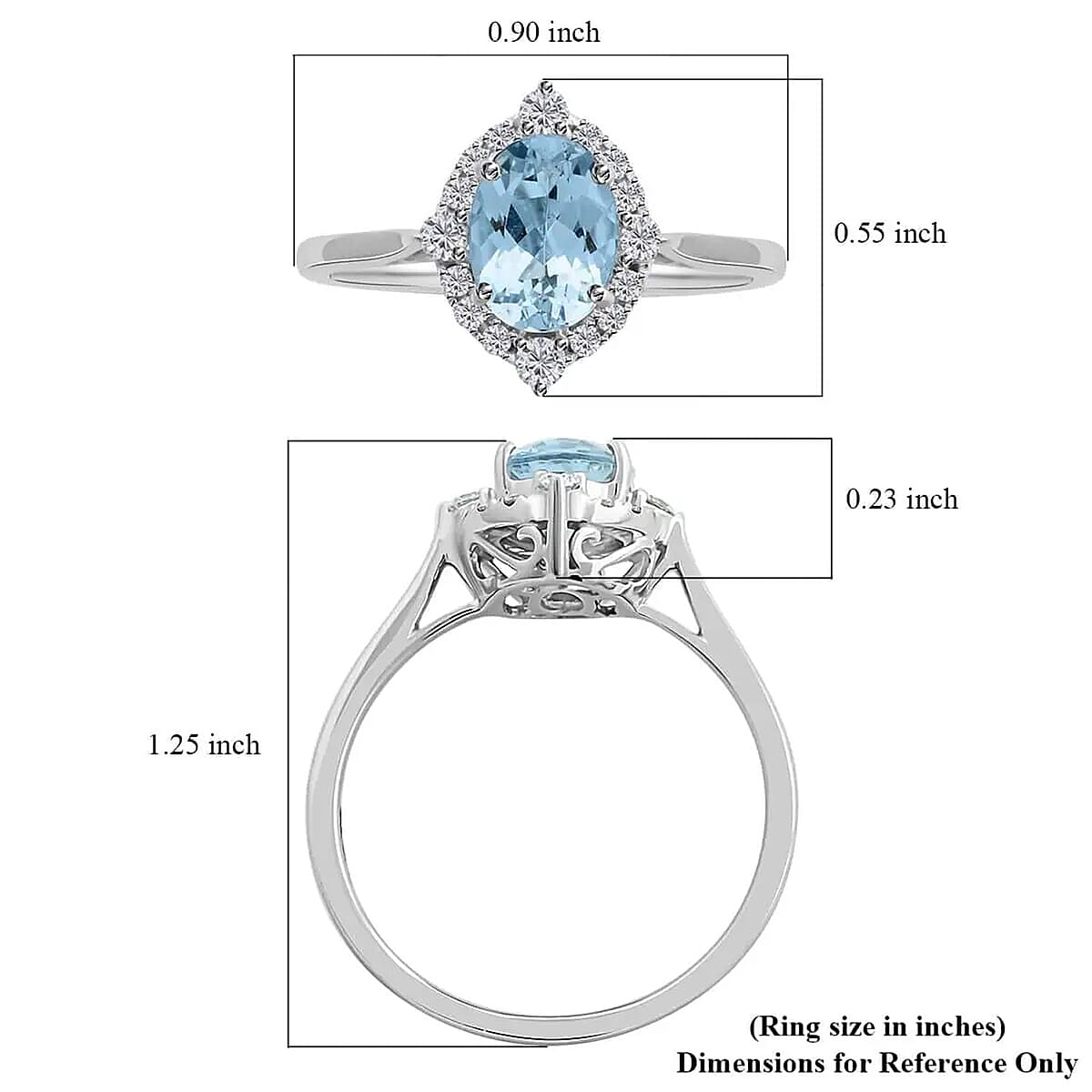 Certified & Appraised Iliana AAA Santa Maria Aquamarine and G-H SI Diamond 1.50 ctw Ring in 18K White Gold (Size 11.0) image number 5