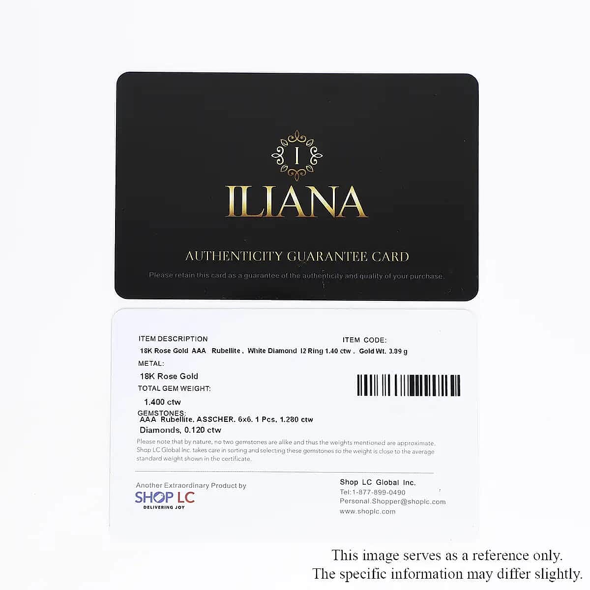 Certified & Appraised Iliana AAA Asscher Cut Ouro Fino Rubellite and G-H I2 Diamond 1.40 ctw Ring in 18K Rose Gold (Size 5.0) image number 7