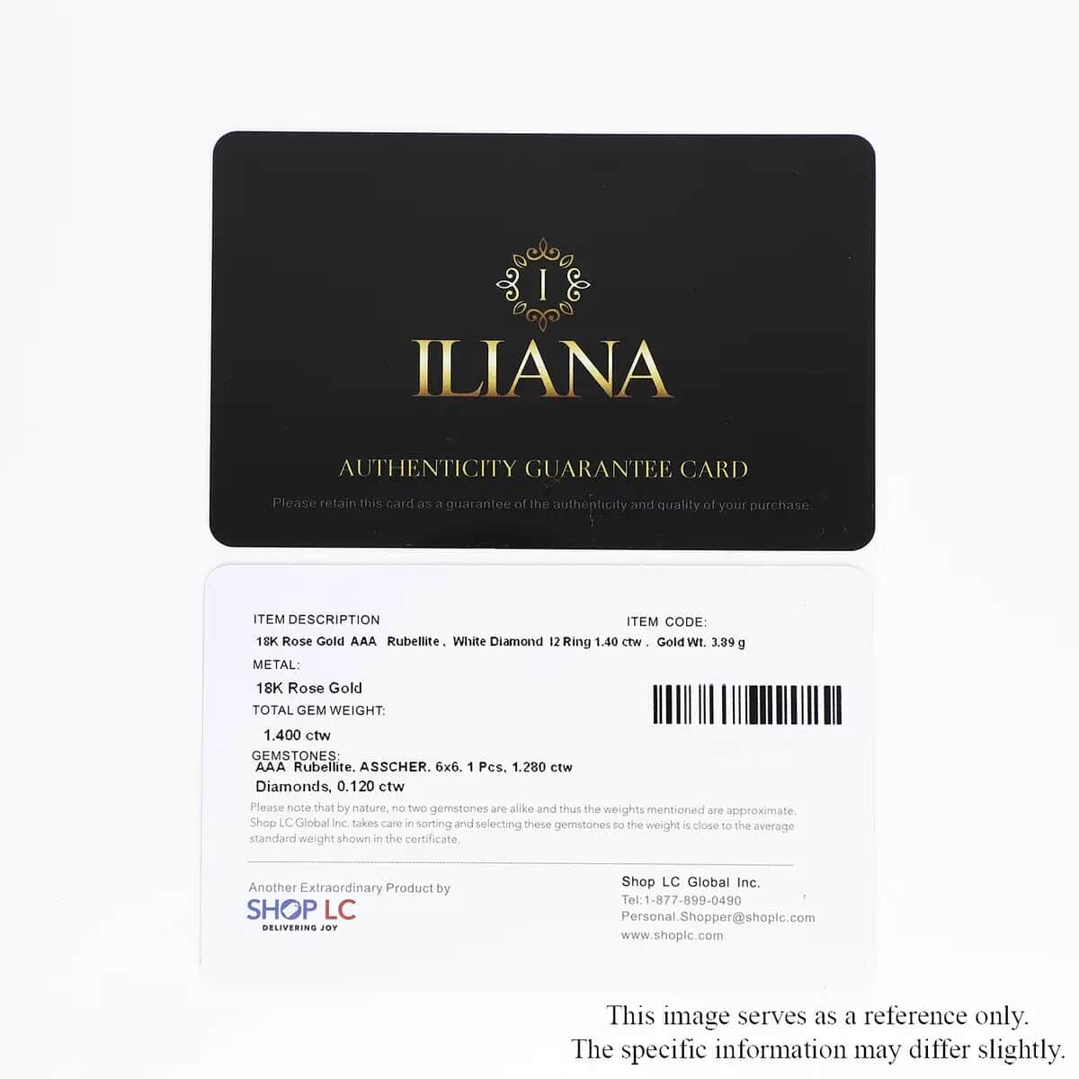 Certified & Appraised Iliana AAA Asscher Cut Ouro Fino Rubellite and G-H I2 Diamond 1.40 ctw Ring in 18K Rose Gold (Size 6.5) image number 7