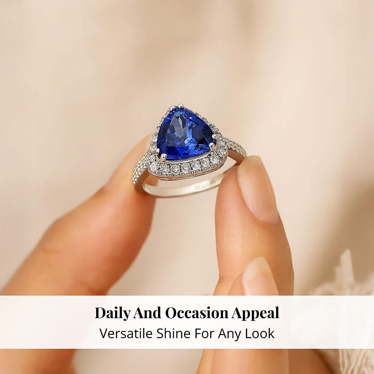 Certified & Appraised Rhapsody 950 Platinum AAAA Tanzanite and E-F VS Diamond Ring (Size 5.5) 6.65 Grams 3.25 ctw image number 4